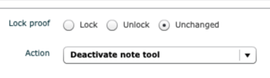 Deactivate note tool