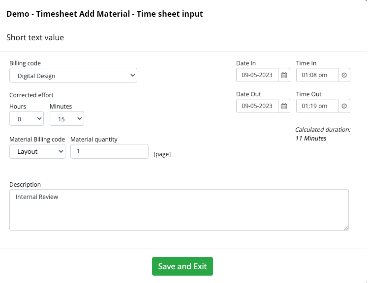 New Timesheet