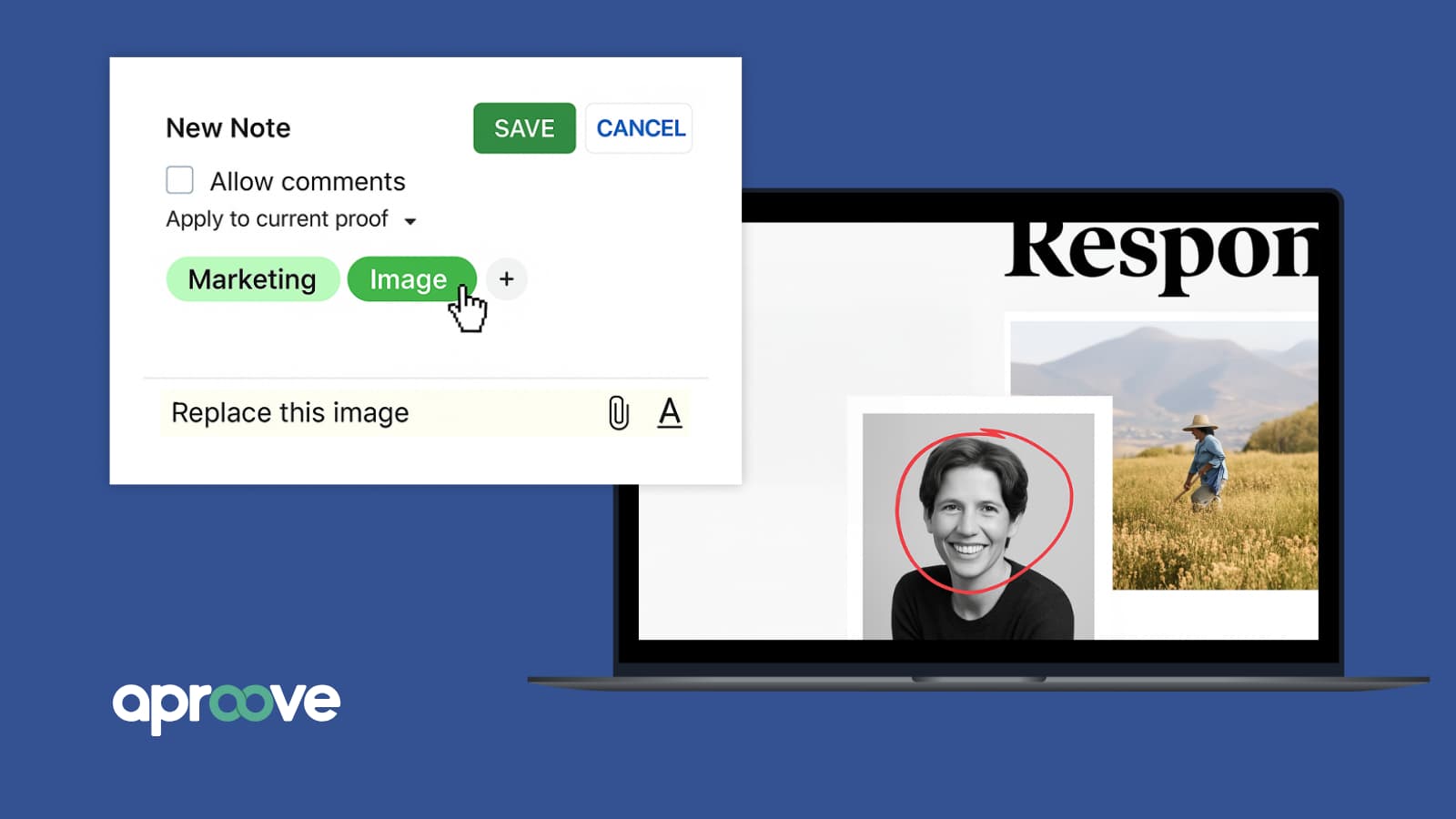 user interface of online proofing software
